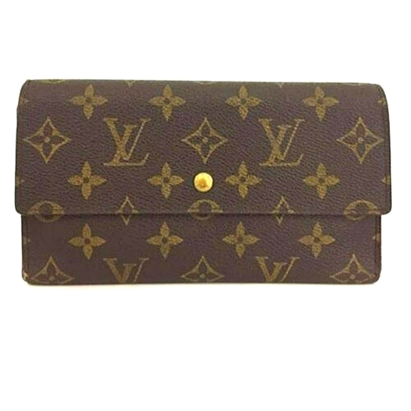 LOUIS VUITTON LEATHER LONG WALLET PORTE TRESOR INTERNATIONAL TRIFOLD GUC - Picture 1 of 9